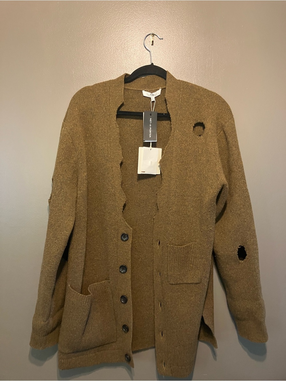 $575 Tibi Soft Lambswool Distressed Cardigan size medium - Picture 6 of 13
